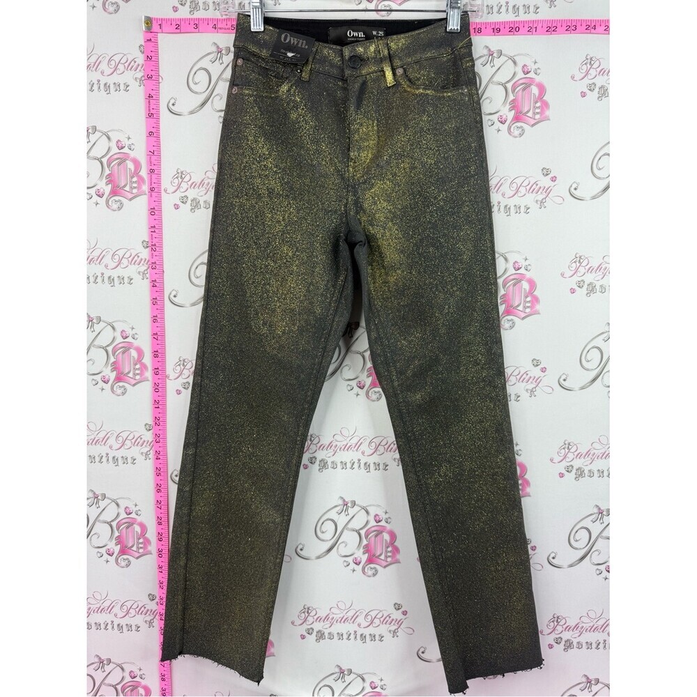 Own. Pants new with tags sparkly Black Skinny Jeans with Gold Metallic Fleck